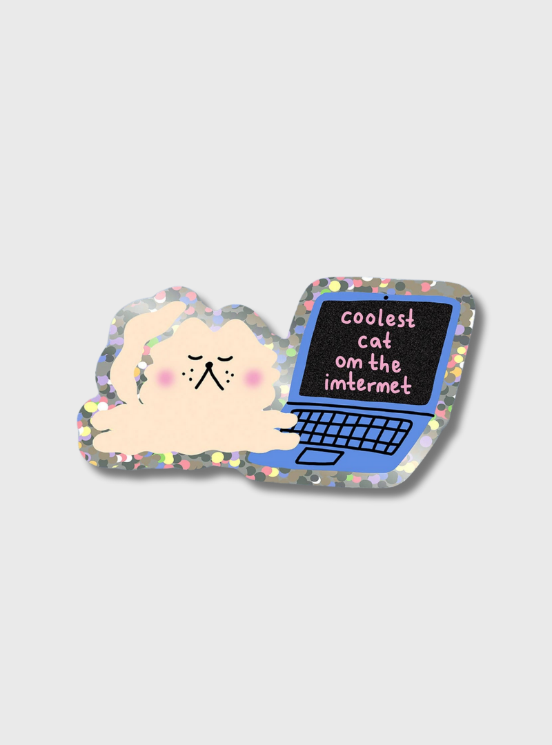 Glitzer Sticker Coolest Cat on the Internet