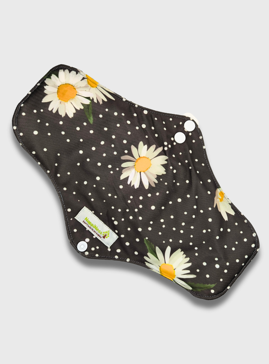 Nappiness Waschbare Binden aus Bambus, L, Gänseblümchen, Menstruation/Postpartum