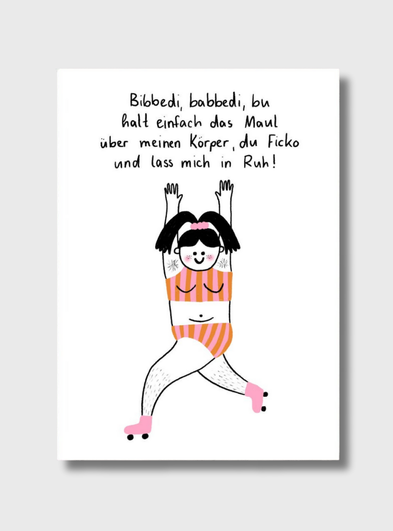 Postkarte Halt einfach das Maul über meinen Körper