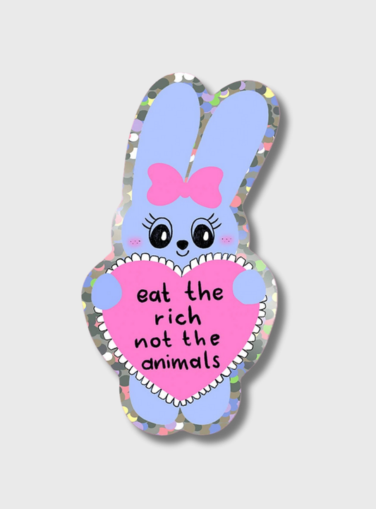Glitzer Sticker Eat the Rich Not Animals Glitzer Sticker