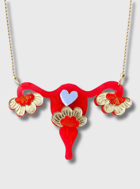 Uterus Halskette aus recyceltem Kunststoff