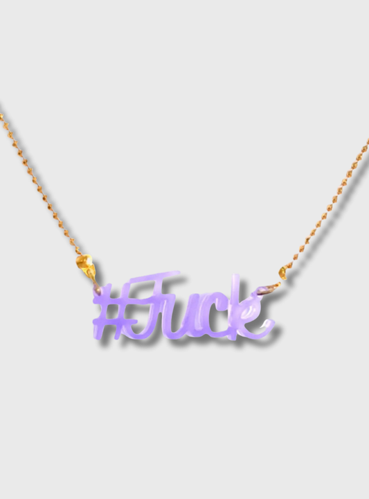 Halskette «#Fuck» mit Anhänger aus recyceltem Kunststoff