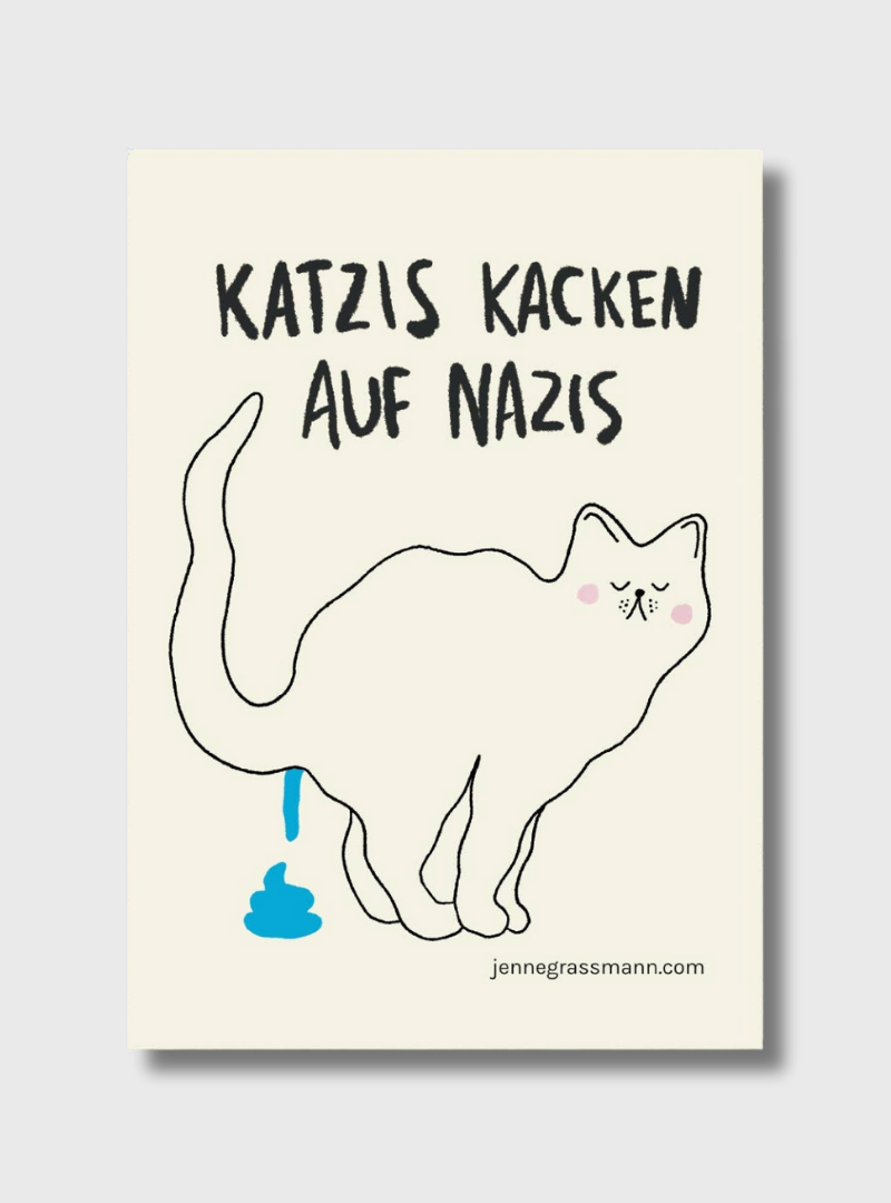 Postkarte Katzis kacken auf Nazis