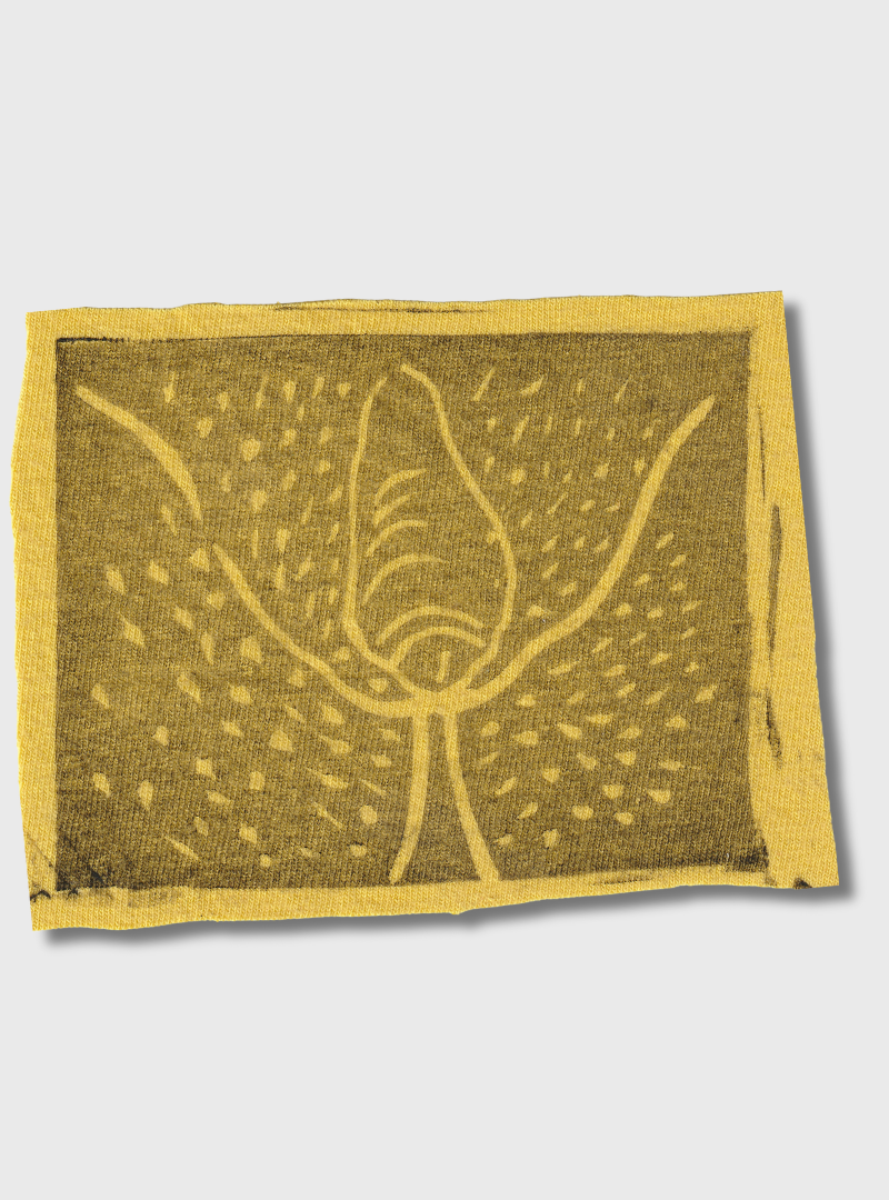 Patch Linocut Big Micropenis, Gelb