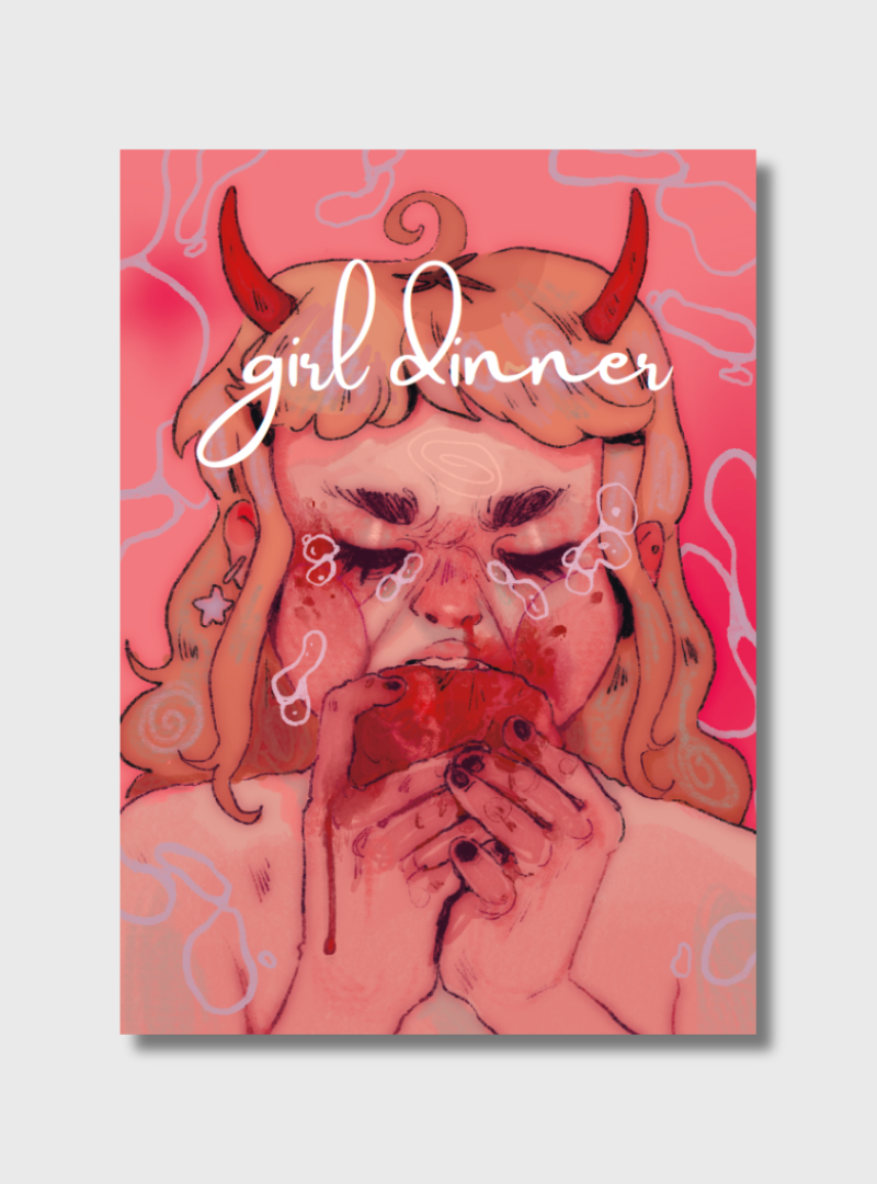 Postkarte Girl Dinner
