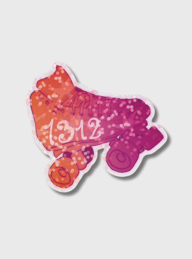 Glitzer Sticker 1312 Pride Rollschuhe