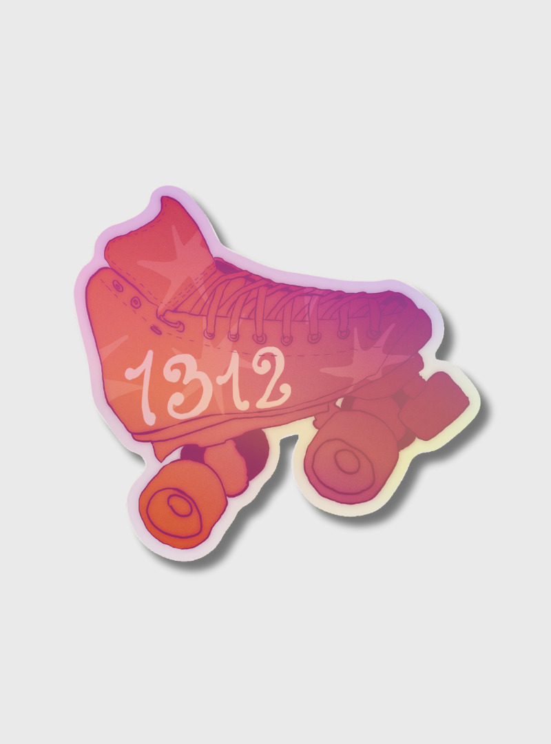 Holografischer Sticker 1312 Pride Rollschuhe