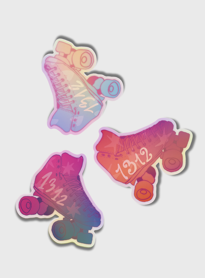 Holografischer Sticker 1312 Pride Rollschuhe