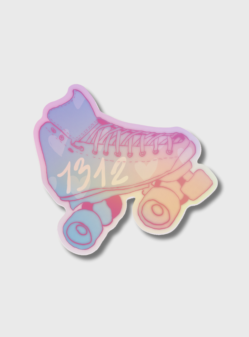 Holografischer Sticker 1312 Pride Rollschuhe
