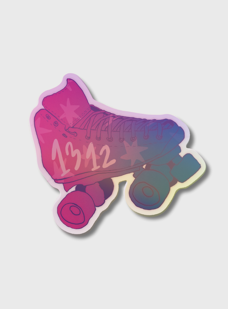 Holografischer Sticker 1312 Pride Rollschuhe