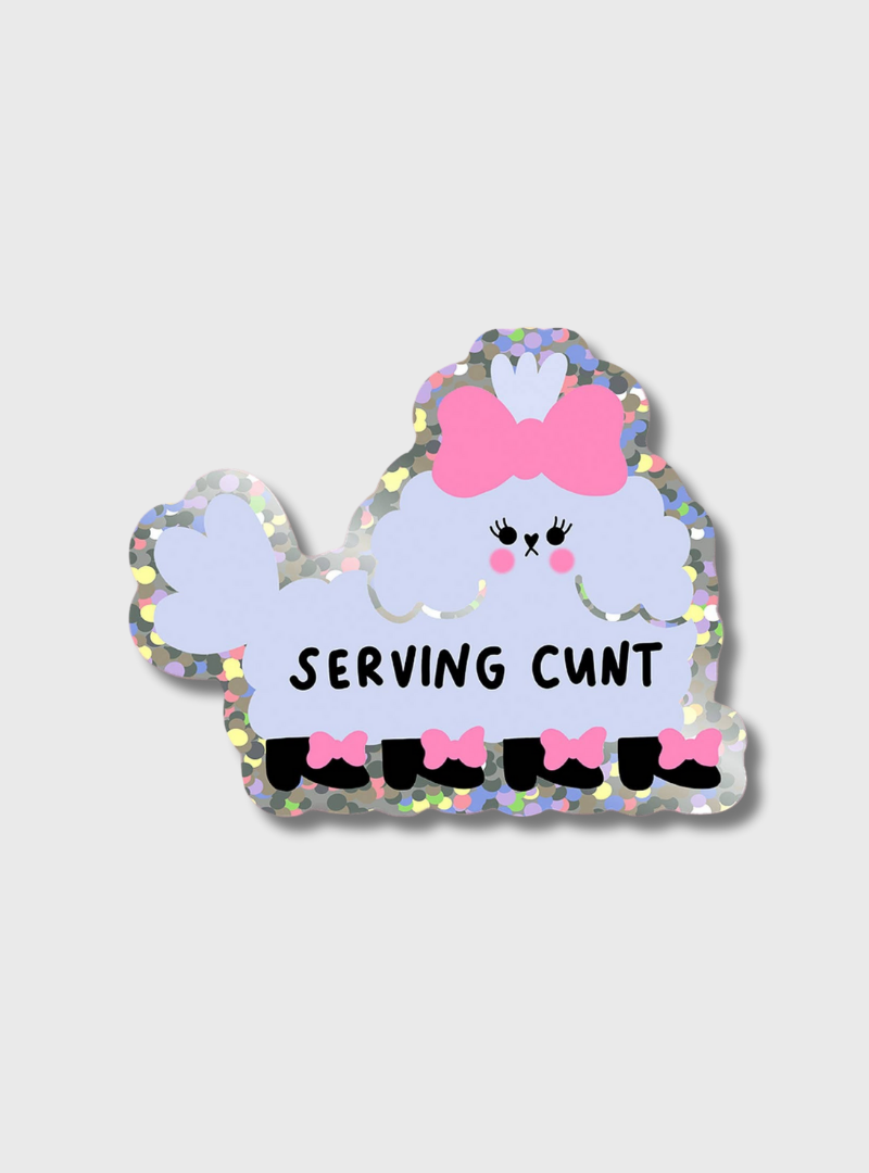 Glitzer Sticker Serving Cunt