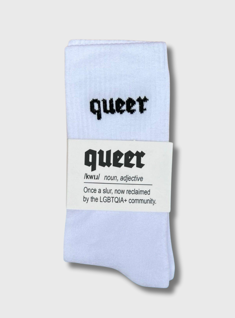 Keller Kreuzberg Queer Socken, weiß/schwarz