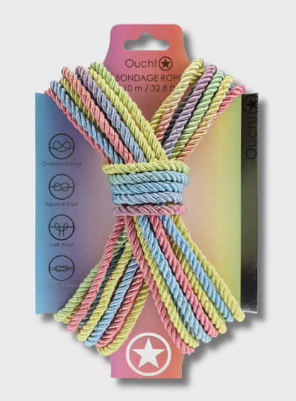 Ouch! Bondage Seil Pastel Regenbogen 10m