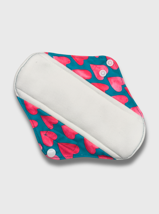 Nappiness Waschbare Binden aus Bambus, S, Herzen, Menstruation/Postpartum