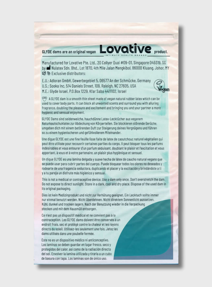 Glyde Latex Lecktuch mit Minze Aroma, VEGAN, 1 Stück