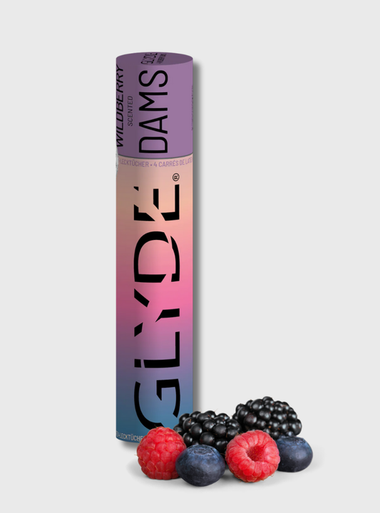 Glyde Latex Lecktuch mit Wildbeeren Aroma, VEGAN, 1 Stück