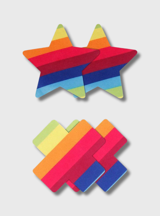 Pasties Kreuz & Stern Regenbogen