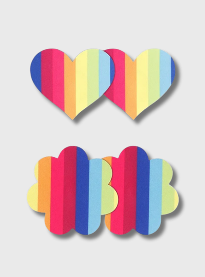 Pasties Heart & Flower Regenbogen