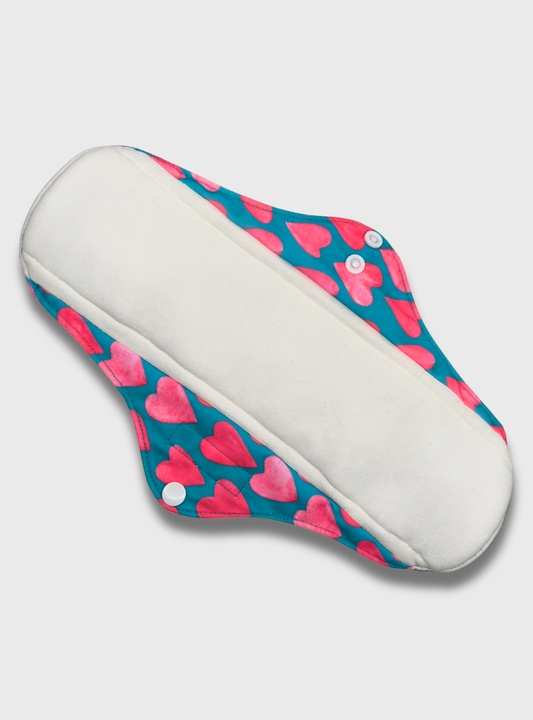 Nappiness Waschbare Binden aus Bambus, L, Herzen, Menstruation/Postpartum