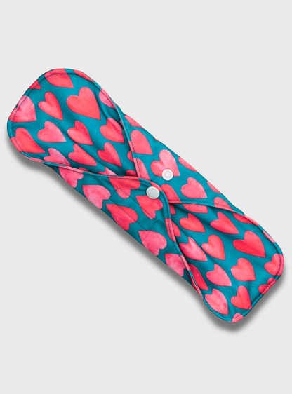 Nappiness Waschbare Binden aus Bambus, L, Herzen, Menstruation/Postpartum