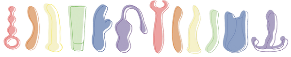 Illustrationen von Sextoys in einer sanften Endlosschleife