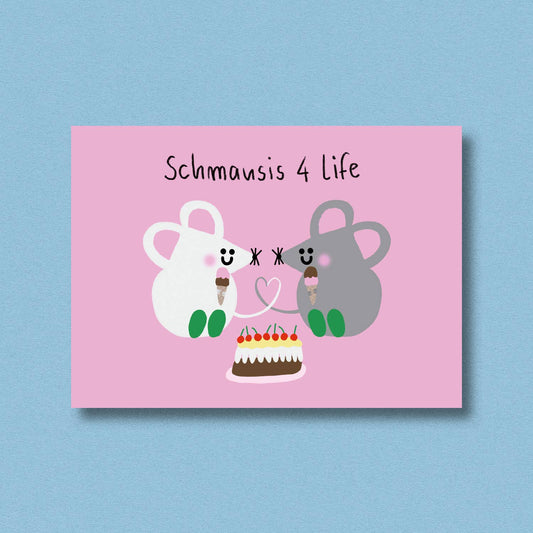 Postcard Schmausis 4 life