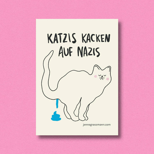 Sticker Katzis kacken auf Nazis