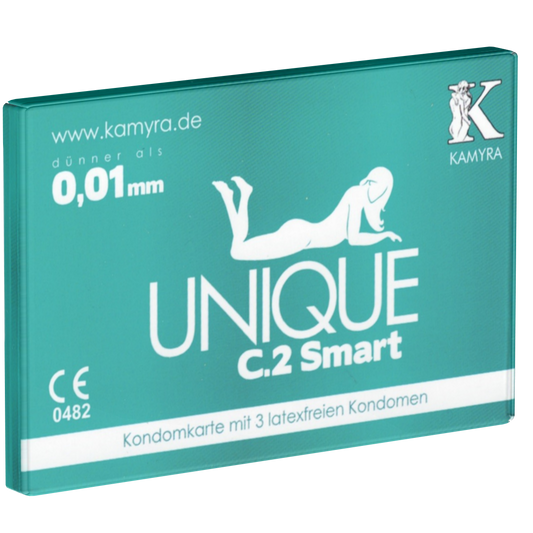 Kamyra Single: Unique C.2 Smart, 3 PRE-ERECTION-Kondome, VEGAN