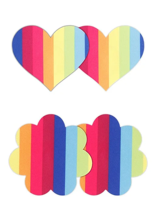 Pasties Heart & Flower Regenbogen